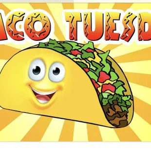 a taco with a happy face