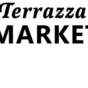 the words terrazza market on a white background