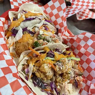 Fried gator tacos