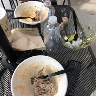 Cleaned our bowls! Southwestern Bowl x2 with chicken and shrimp &amp; New Mexican Cobb with shrimp