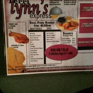 Sunday Specials and Everyday Sides