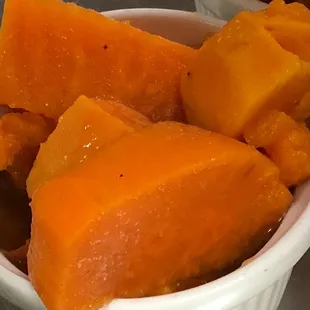 Freshly peeled candies sweet potatoes
