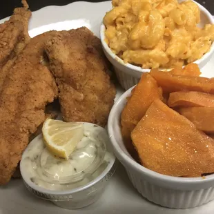 Catfish, Mac, yams