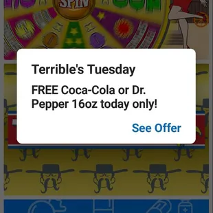 a free coca cola or dr pepper