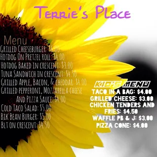 Terrie&apos;s Place Menu