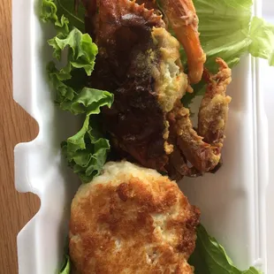 Our soft shell &amp; crabcake combo