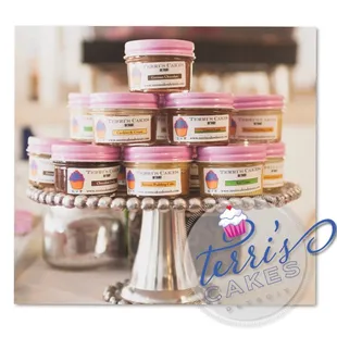 a display of cupcakes