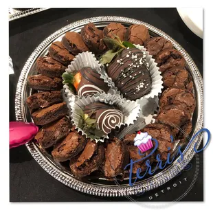 a platter of desserts