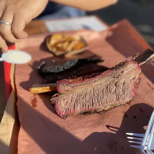 Beef ribs &amp; brisket in the back
