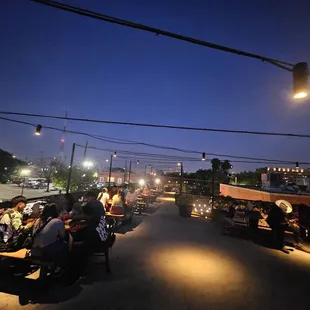 Upstairs patio seating