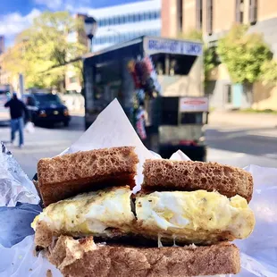 Pork roll breakfast sandwich