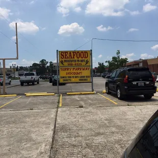 a car parked in a parking lot