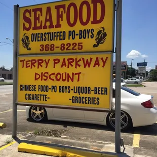 sign for seafood restaurant