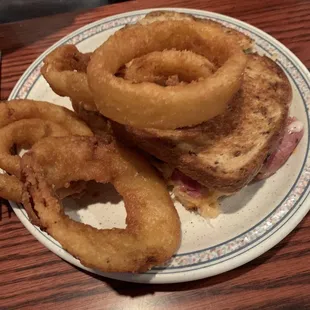 My mom loved her Reuben sandwich &amp; onion rings