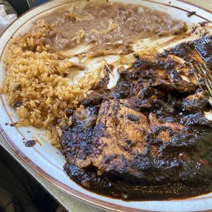 Mole poblano plate