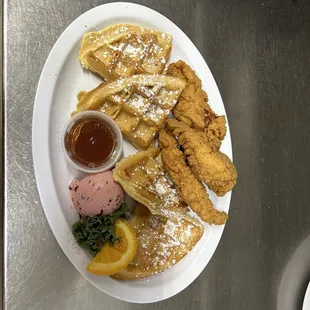 chicken and waffles