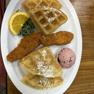 waffles, food