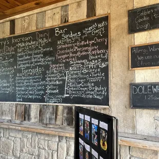 Menu with all of your options