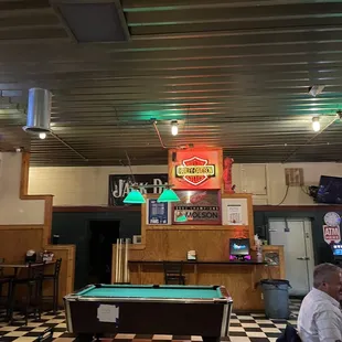 billiards bar and pool table