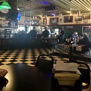 Inside the bar.