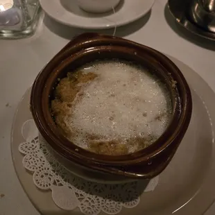 Bread pudding with apple polenta.