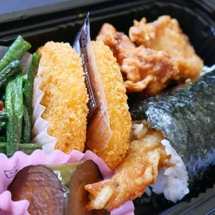 Shrimp tempura roll bento