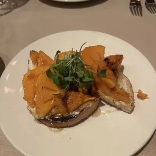 Grilled Persimmon bruschetta