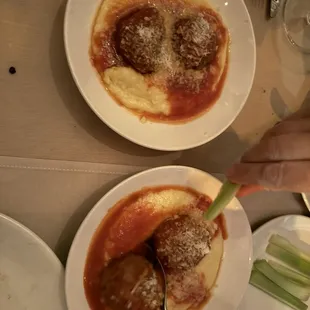 Meatballs with polenta