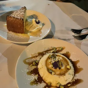 Pane cotta and almond cake - pane cotta was a bit too runny for me but almond cake was great