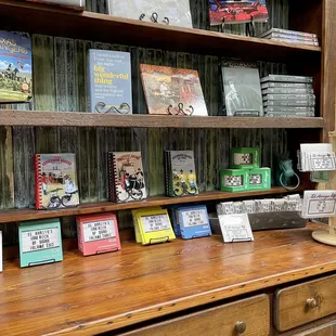 Some of the Texana souvenirs, including merch from El Arroyo in Austin