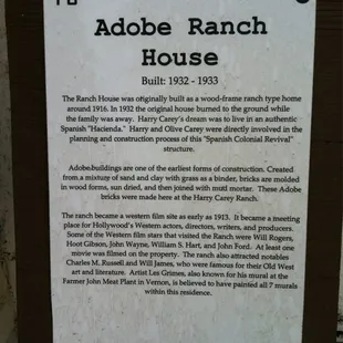 A history of the house.