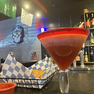 Spicy Strawberry Margarita. Bartender made special order for me , and it was delish!