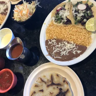 Pupusa and a lunch taco special