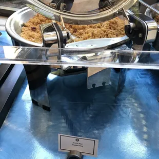 a plate of food being served