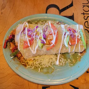 Chicken fajita burrito