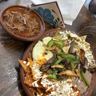Chilaquiles with a side of birria
