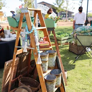 a display of antique items