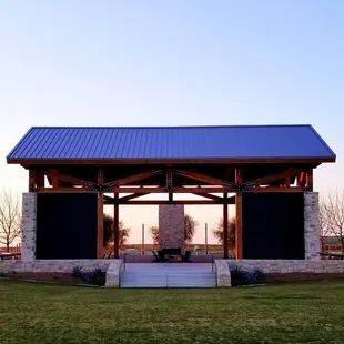 Community park, very nice. Has adirondack chairs, BBQ's, fireplace and family tables..