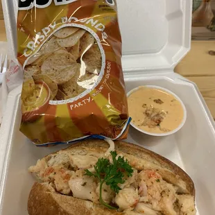 Lobster sandwich with lobster bisque- onolicious!
