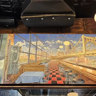 a view of a restaurant&apos;s interior