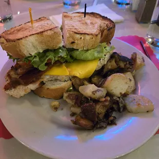 Chicken Club Sandwich w/ Home Fries