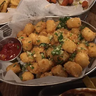 Garlic tater tots tasted great!