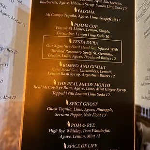 menu
