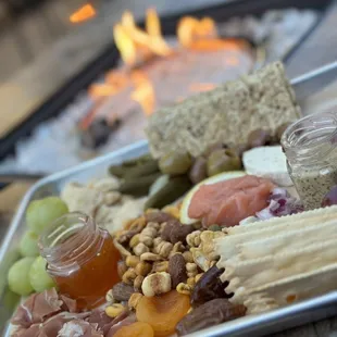 Charcuterie board at the wine bar patio