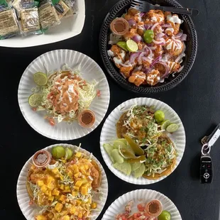 a variety of mexican food