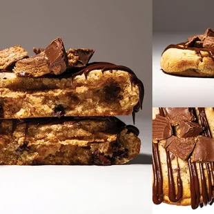 a close up of a chocolate chip cookie