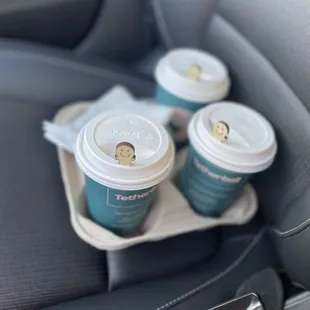 The 3 Amigos Lattes on the go... :)