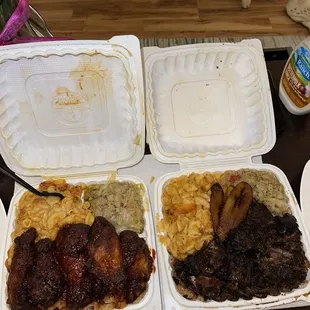 Wings and oxtail meals