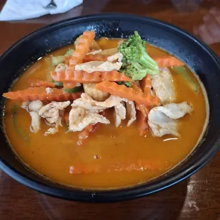 Penang curry noodles with chicken