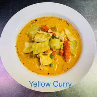 a bowl of yellow curry